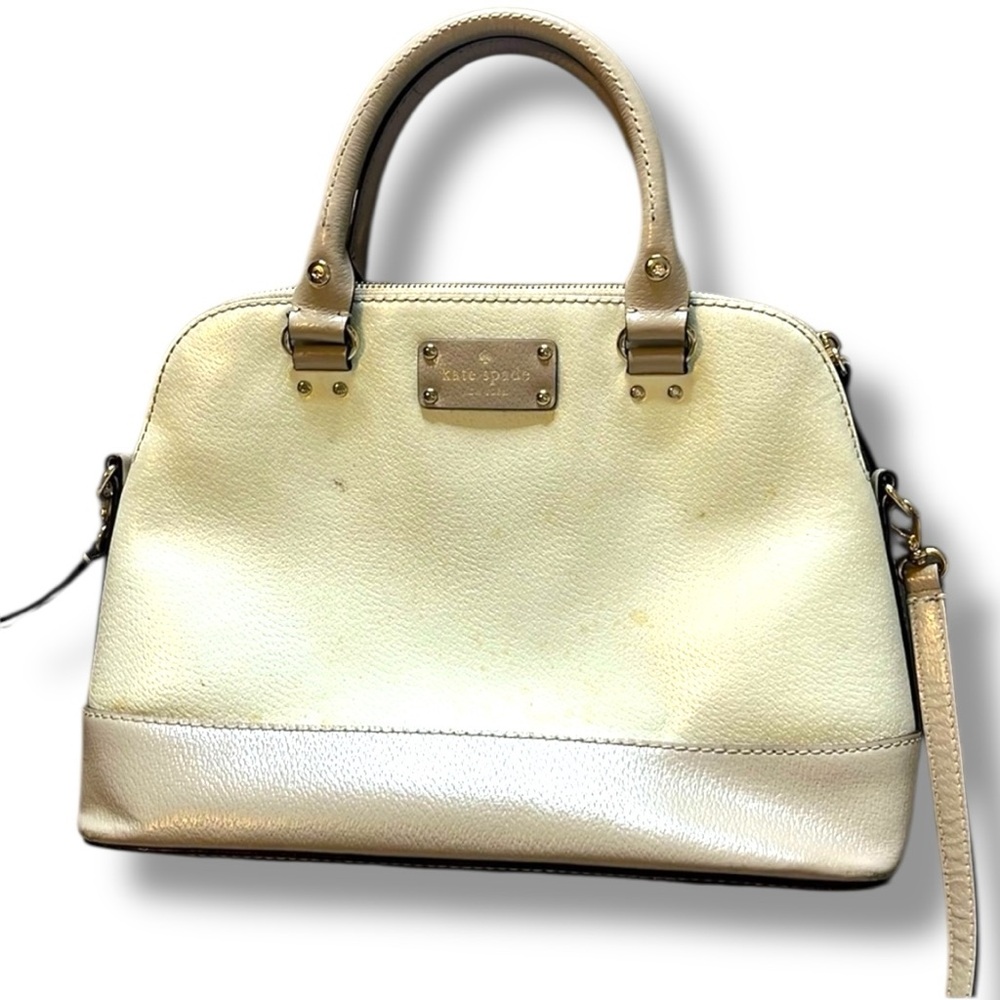 Kate Spade Cream/Pebble Wellesley Small Rachelle Satchel Crossbody Bag